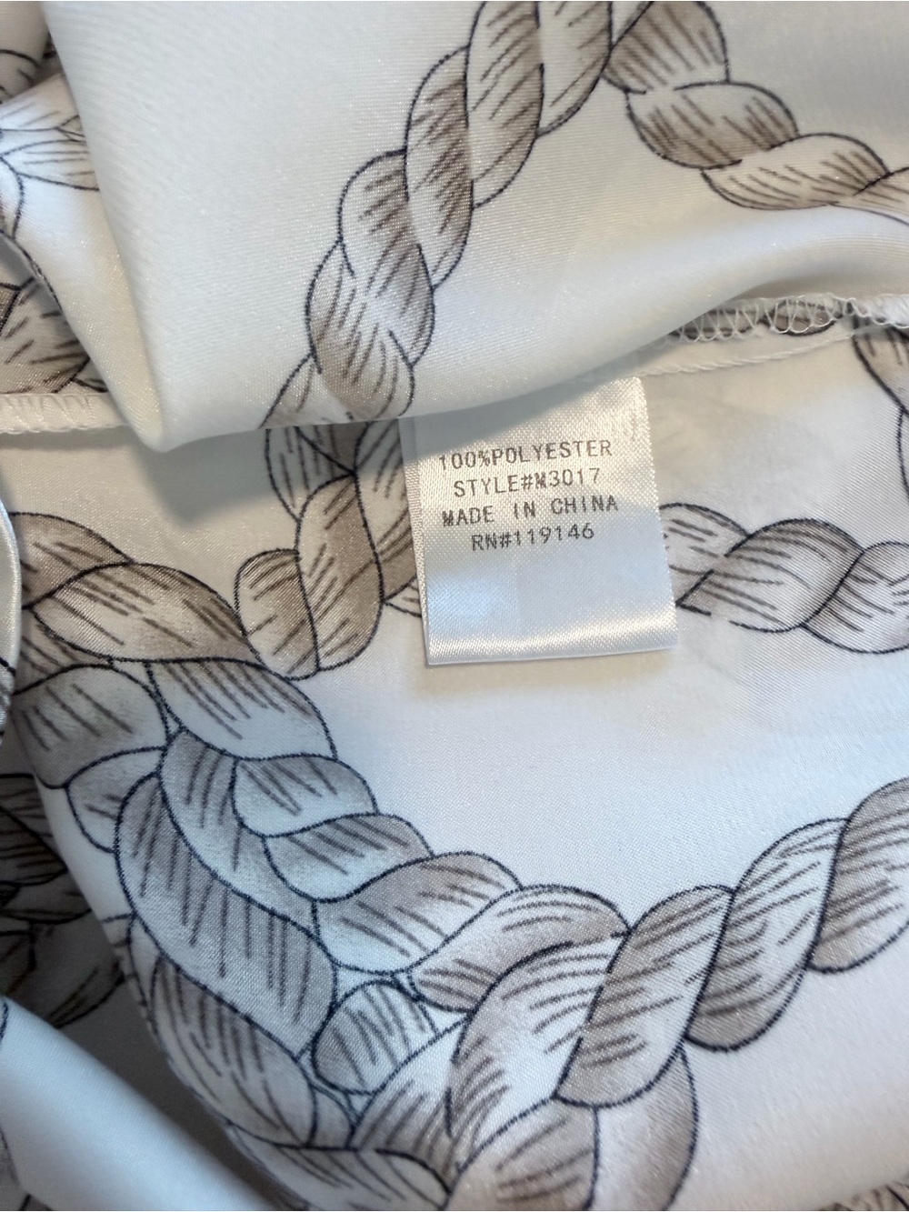 Mango White Rope-Print Button-Up Blouse - Picture 5 of 10